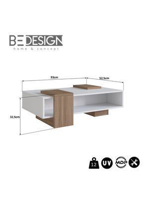 Imagen 2 del producto Mesa de Centro Moveli B93 Blanco-Castaño