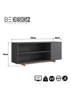 Imagen 2 del producto Rack TV 50"" 3 Espacios B75 Gris 