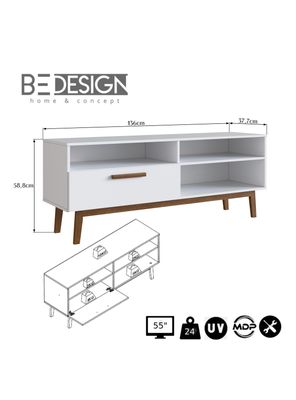 Imagen 2 del producto Rack TV 55"" 4 Espacios B118 Blanco