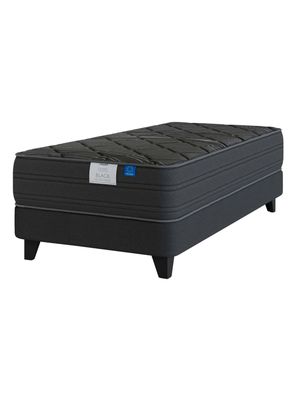 Cama Europea Top Grafito Black 1.5 Plazas Box