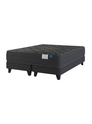 Cama Europea Top Grafito Black 2 Plazas Box Base Dividida