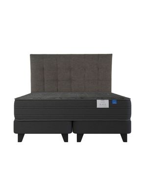 Imagen 2 del producto Cama Europea Top Grafito Black King + Respaldo Desing Grafito