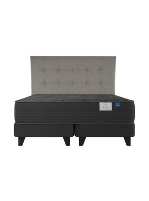 Imagen 2 del producto Cama Europea Top Grafito Black King + Respaldo Desing Gris