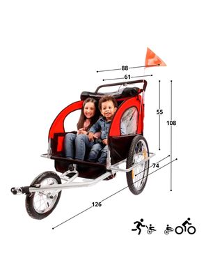 Imagen 2 del producto Carro Jogger Tráiler Rojo