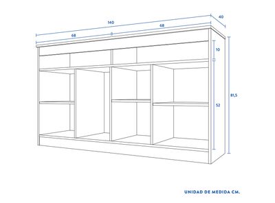 Imagen 2 del producto Rack CIC TV 60"" Murillo Chocolate