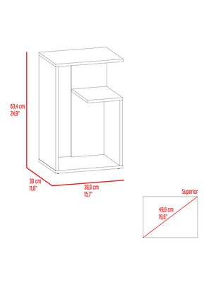 Imagen 2 del producto Mesa Lateral Everett 63.4x39.8x30 cm Fresno y Wengue