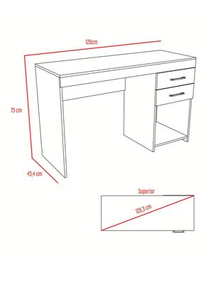 Imagen 2 del producto Escritorio Hazel 2 Cajones 120x75x45.4 cm Duna