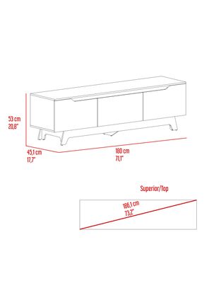Imagen 2 del producto Rack TV 80"" Woodall 2 Puertas 1 Cajon Blanco y Fresno