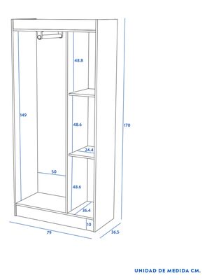 Imagen 2 del producto Clóset 3 Puertas Pasco Blanco