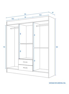 Imagen 2 del producto Clóset 6 Puertas 2 Cajones Cerezo