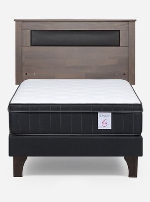 Imagen 2 del producto Cama Europea 1.5 Plazas New Style 6 Plus + Respaldo Ferrara Gris