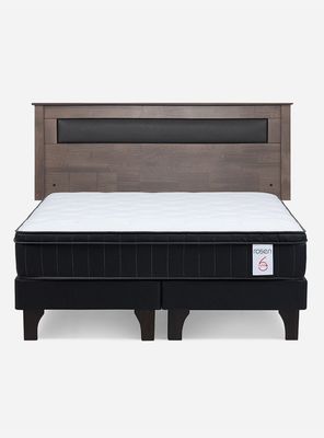 Imagen 2 del producto Cama Europea 2 Plazas New Style 6 Plus + Respaldo Ferrara Gris