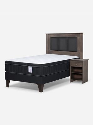 Cama Europea 1.5 Plazas New Style 6 Plus + Set Rachel