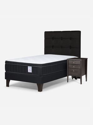 Cama Europea 1 Plaza New Style 6 Plus + Set Issey