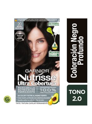 Imagen 2 del producto Tintura Garnier Nutrisse Ultra Cobertura 20 Negro Claro Profundo