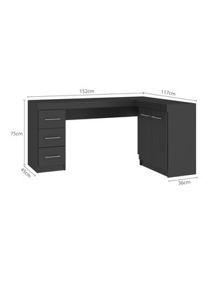 Imagen 2 del producto Escritorio Esquinero York 3 Cajones 2 Puertas