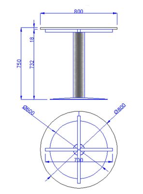 Imagen 2 del producto Mesa Basflex Para Reuniones Redonda 80 cm