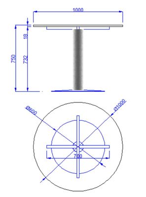 Imagen 2 del producto Mesa Basflex Para Reuniones Redonda 100 cm