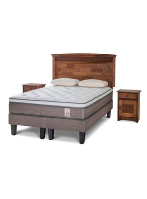 Cama Europea New Style 6 King + Set Veneto + Almohadas Memory Max
