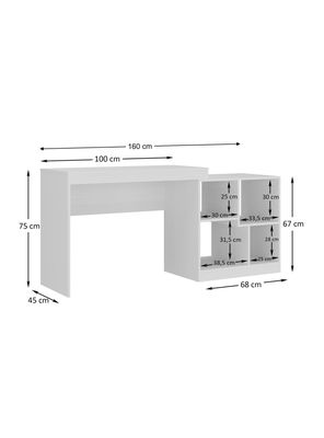 Imagen 2 del producto Escritorio Librero 2 Repisas Blanco