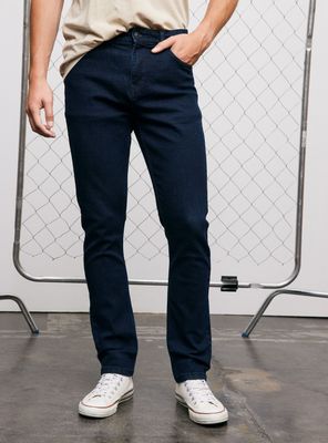 Jeans Cinco Bolsillos Skinny Lavado Azul Oscuro