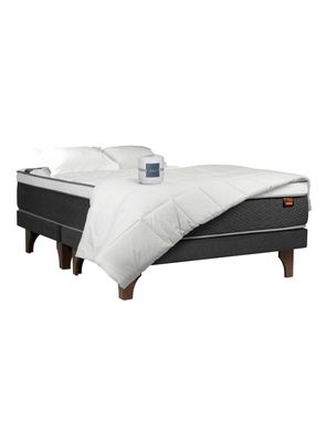 Cama Europea Everest 2 Plazas Base Dividida + Textil