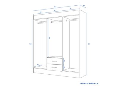 Imagen 2 del producto Clóset Trancura 6P 2C Cerezo