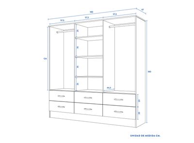 Imagen 2 del producto Clóset Maipo 6P 6C Cerezo