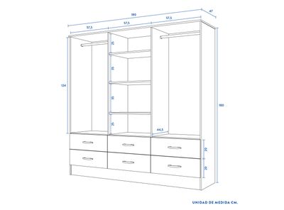 Imagen 2 del producto Clóset Maipo 6P 6C Chocolate