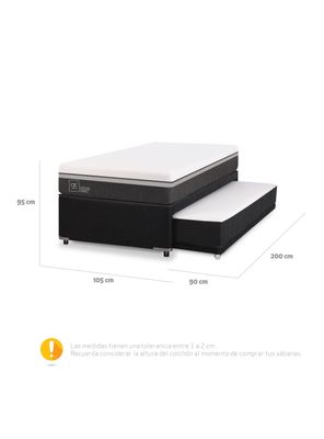 Imagen 2 del producto Diván Ortopedic Advance Black 1.5 Plazas