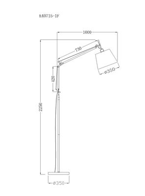 Imagen 2 del producto Pantalla Lámpara Pie Tolomeo