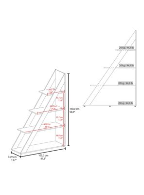 Imagen 2 del producto Biblioteca Diagonal Lorain 3 Repisas Wengue