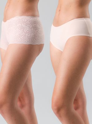 Pack Pantaleta Encaje y Microfibra Tiro Medio