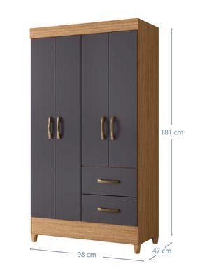 Imagen 2 del producto Clóset Graphite 4 Puertas 2 Cajones