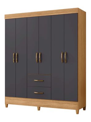 Clóset Graphite 6 Puertas 2 Cajones