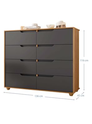 Imagen 2 del producto Cómoda Doble Graphite 6 Cajones