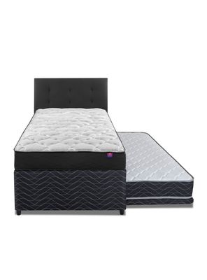 Imagen 2 del producto Diván Therapedic Plus 1.5 Plazas + Respaldo Royal Negro