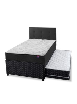Diván Therapedic Plus 1.5 Plazas + Respaldo Royal Negro