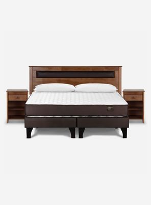 Cama Europea Ergo T King + Set Muebles Ferrara + Almohada