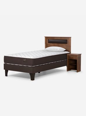 Cama Europea Ergo T 1.5 Plazas + Set de Muebles Ferrara + Almohada