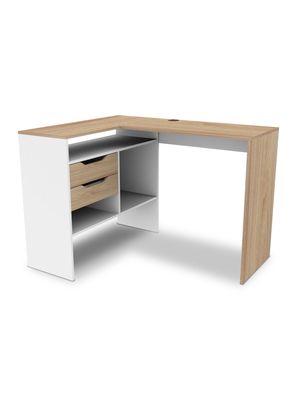 Escritorio Milan 2 Cajones Blanco/Café