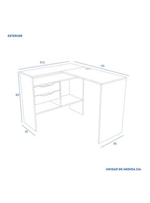Imagen 2 del producto Escritorio Milan 2 Cajones Blanco/Café