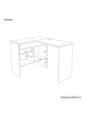 Imagen 2 del producto Escritorio Milan 2 Cajones Blanco