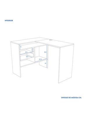 Imagen 2 del producto Escritorio Milan 2 Cajones Grafito/Café