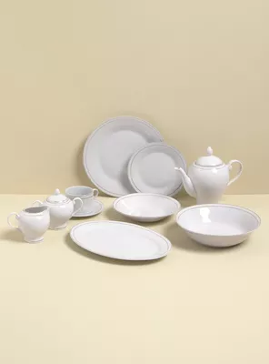 Imagen 1 del producto Set Vajilla 47 Piezas Ribete Dorado Cerámica