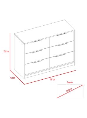 Imagen 2 del producto Cómoda Kaia 4 Cajones y 2 Puertas Wengue-Miel