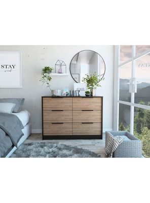 Cómoda Kaia 4 Cajones y 2 Puertas Wengue-Miel