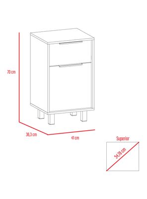 Imagen 2 del producto Velador Kaia Z-41 1 Cajón 1 Puerta