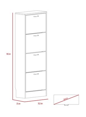 Imagen 2 del producto Zapatero Z-51 12 Pares Wengue-Blanco