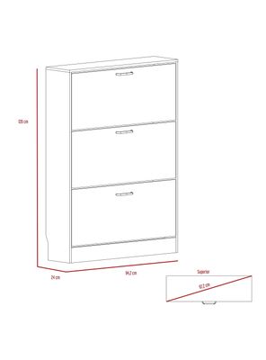 Imagen 2 del producto Zapatero Z-94 18 Pares Wengue-Blanco